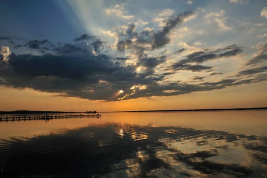 Pictures taken in Steinhude,sunset at the Steinhuder Meer.