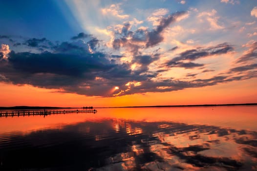 Pictures taken in Steinhude,sunset at the Steinhuder Meer.