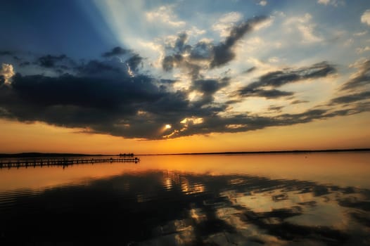 Pictures taken in Steinhude,sunset at the Steinhuder Meer.