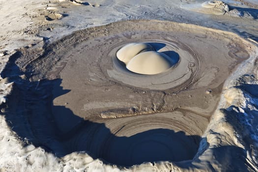 a mud volcano crater in Buzau, Romania