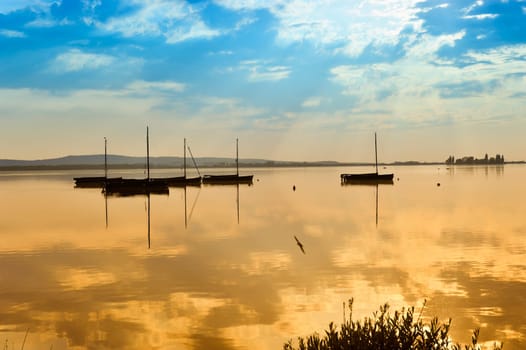 Pictures taken in Steinhude by the sea,at sunset by the lake.