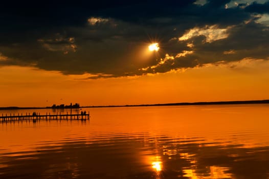 Pictures taken in Steinhude,sunset at the Steinhuder Meer.