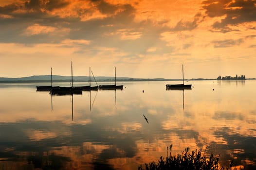 Pictures taken in Steinhude by the sea,at sunset by the lake.