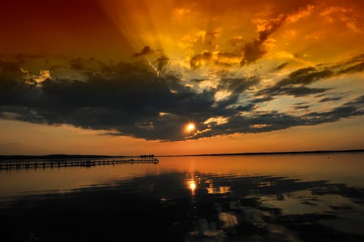 Pictures taken in Steinhude,sunset at the Steinhuder Meer.