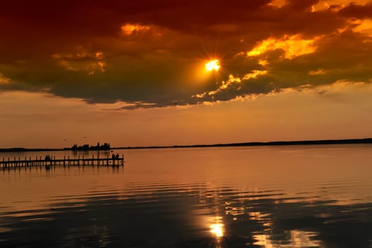 Pictures taken in Steinhude,sunset at the Steinhuder Meer.