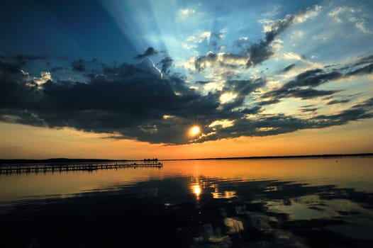 Pictures taken in Steinhude,sunset at the Steinhuder Meer.