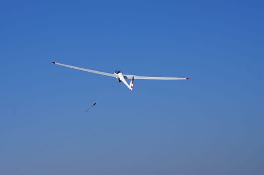 A glider at take-off