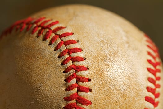 A close up of a baseball for a sports game