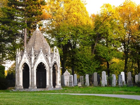 Jewish cemetery,at the Vienna Central Cemetery in autumn
