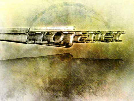 Illustration on the topic of data security - Trojan