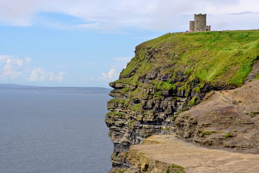 O&#039 Briens Tower on top of The Cliffs of Moher in County Clare, Ireland