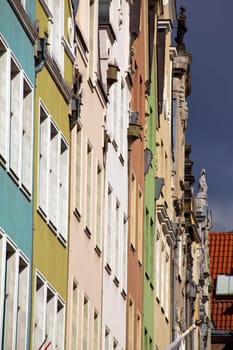 Old town buildings in the centre of Gdansk Poland