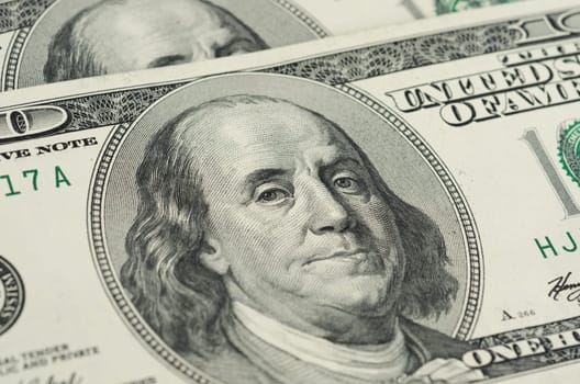 Close up view of pack dollar banknotes