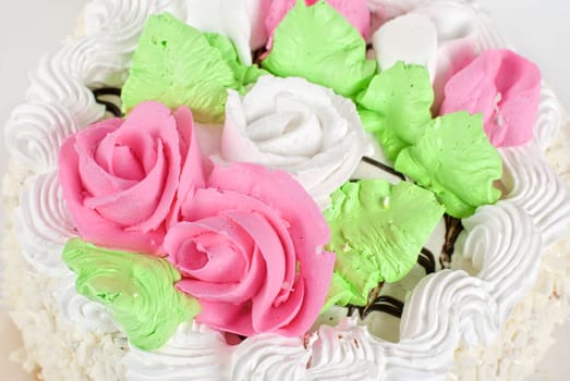 cream cake isolated on a white background
