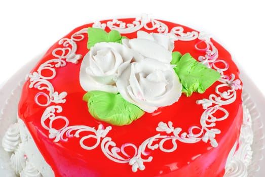 cream cake isolated on a white background