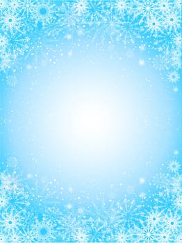 Decorative Christmas background of a snowflake border