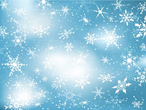 Decorative background with falling snowflakes