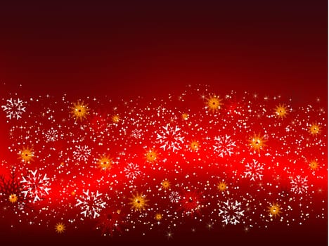 Decorative background of snowflakes and stars