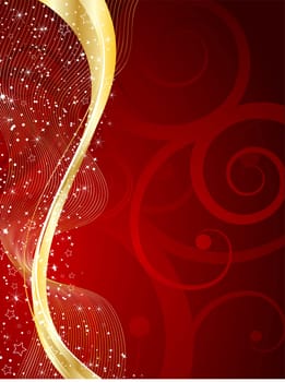 Decorative Christmas background with glittery stars