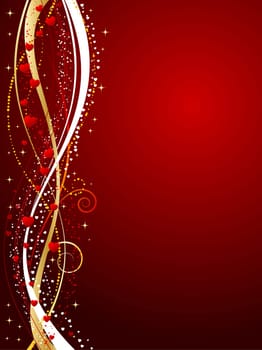 Decorative Valentines background with hearts and stars