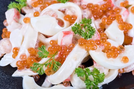 Chinese salad with spicy meat and vegetable