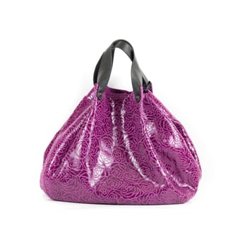 purple women bag isolated on white background