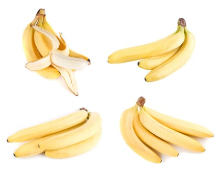 Ripe bananas set isolated on a white background