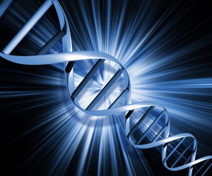 DNA strands on abstract background