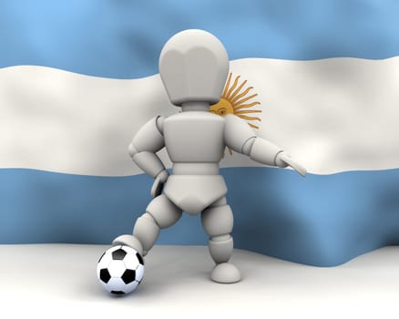 3D render of man with football