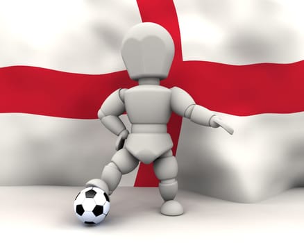 3D render of man with football