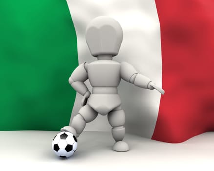 3D render of man with football
