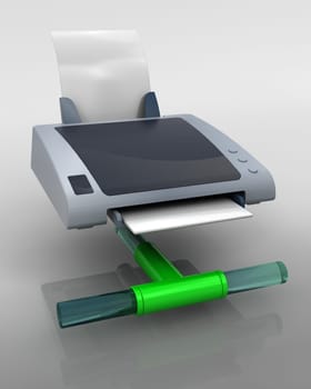 3D render of a computer system icon