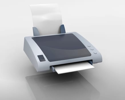 3D render of a printer