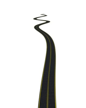 3D render of a blacktop tarmac road