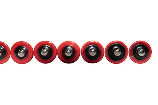 batteries grouped together in a row against a white background