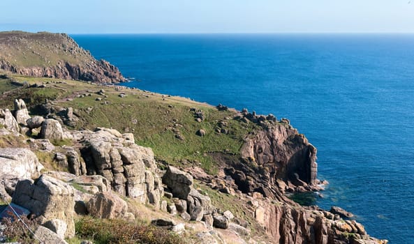 overview of the coast of Lands End in Corovaglia
