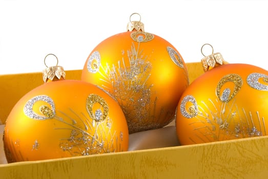 Open box with Christmas-tree toys