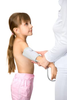 To the girl measure a blood pressure