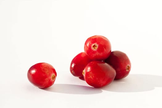 Cranberries on white background