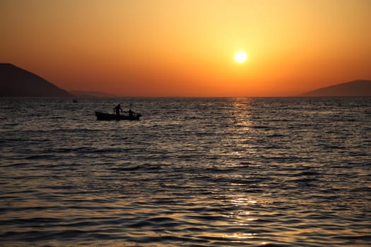Fisherman in the evening