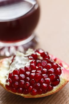 Pomegranate and juice,freshly squeezed