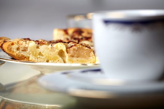 Piece of apple pie in close-up