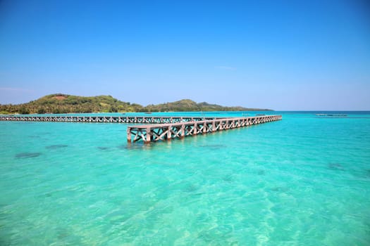 Jetty and turquoise water in Karimunjawa, Indonesia