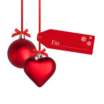 Christmas ball heart with pendant