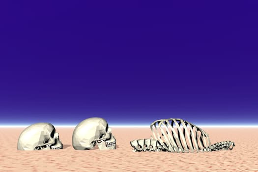 Skeleton in the desert