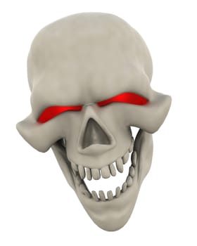3D Render of a Halloween Evil Skull Head