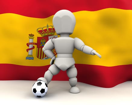 3D render of man with football