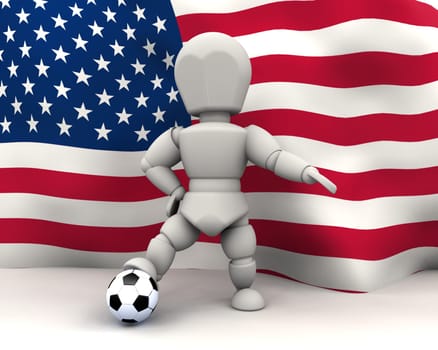 3D render of man with football
