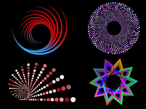 Various multi coloured circular design elements