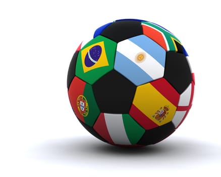 3D render of world cup football 2010